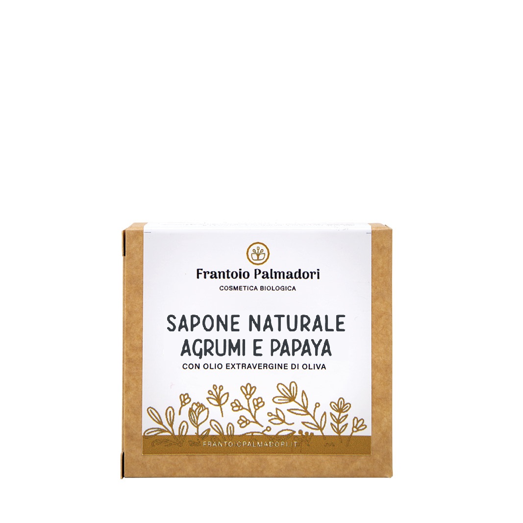 NEW! Saponetta naturale olio d'oliva biologico agrumi e papaya - immagine 2